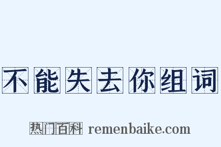 不能失去你组词是什么意思的图片